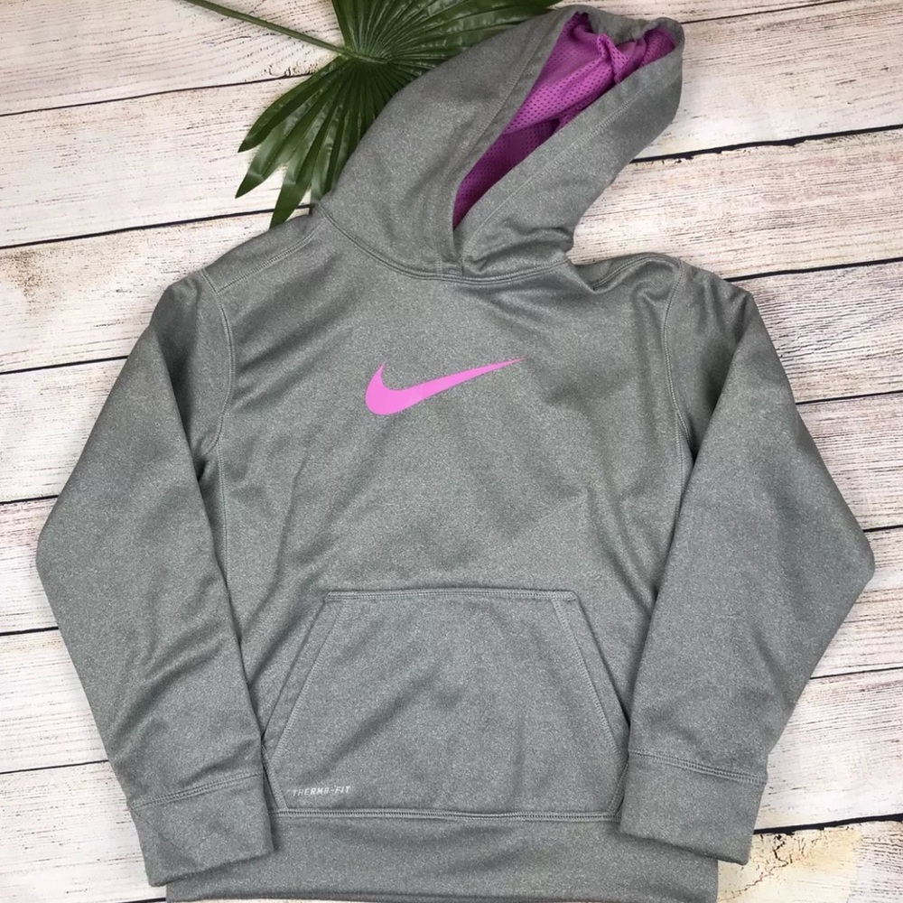 Nike Therma-Fit hoodie size Large gray & purple